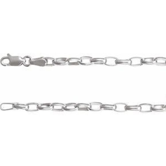 Kazi Luxury Sterling Silver 3.9 mm Puffed Oval Cable 16